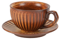 Embossed Porcelain Cappuccino Cup & Saucer Set